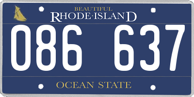 RI license plate 086637