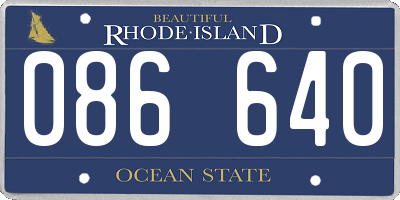 RI license plate 086640