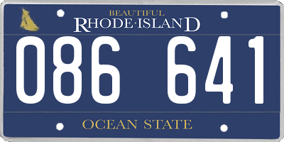 RI license plate 086641