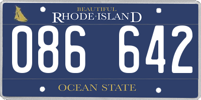 RI license plate 086642