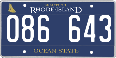 RI license plate 086643