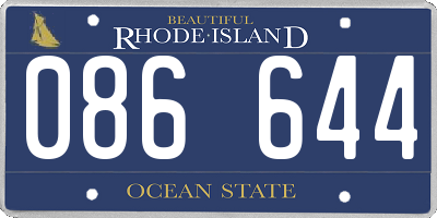 RI license plate 086644