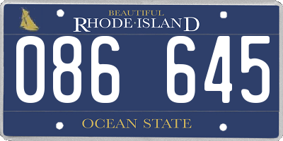 RI license plate 086645