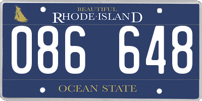 RI license plate 086648