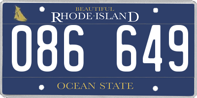 RI license plate 086649