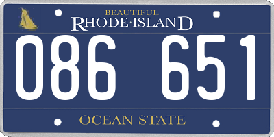 RI license plate 086651