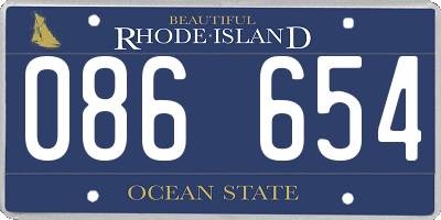RI license plate 086654