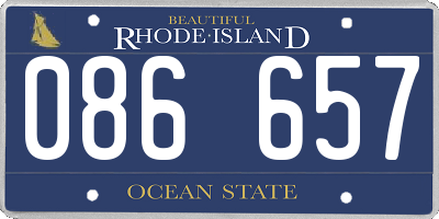 RI license plate 086657