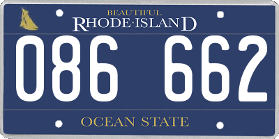 RI license plate 086662