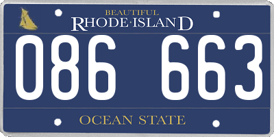 RI license plate 086663