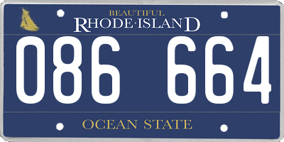 RI license plate 086664