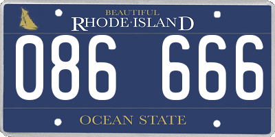 RI license plate 086666