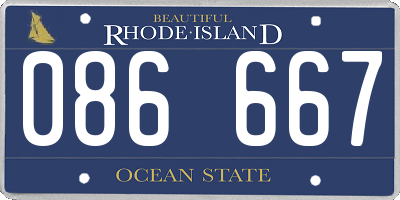RI license plate 086667