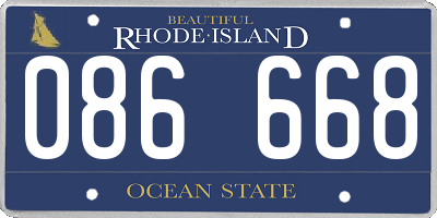 RI license plate 086668
