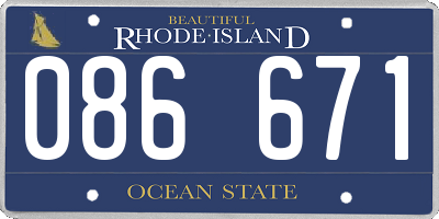 RI license plate 086671