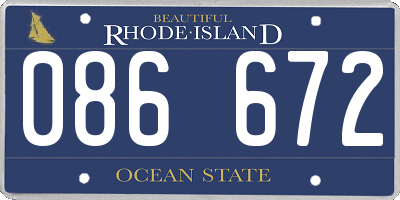 RI license plate 086672