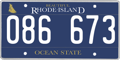RI license plate 086673