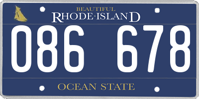 RI license plate 086678
