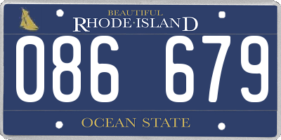 RI license plate 086679