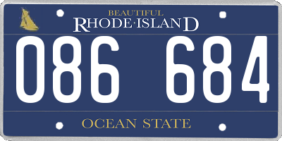 RI license plate 086684