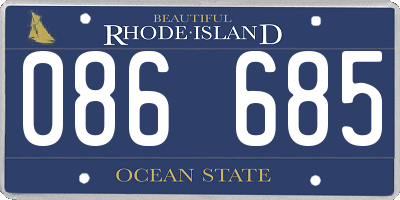 RI license plate 086685