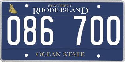 RI license plate 086700