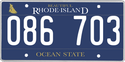 RI license plate 086703
