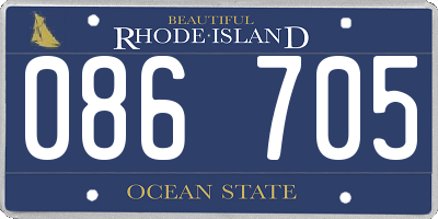 RI license plate 086705