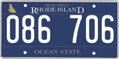 RI license plate 086706