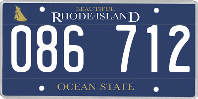 RI license plate 086712