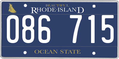 RI license plate 086715
