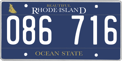 RI license plate 086716