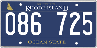 RI license plate 086725
