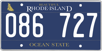 RI license plate 086727
