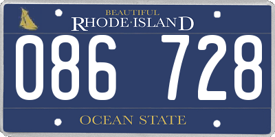 RI license plate 086728