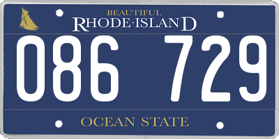 RI license plate 086729