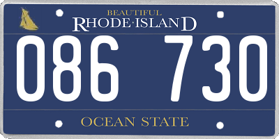 RI license plate 086730