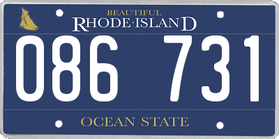 RI license plate 086731