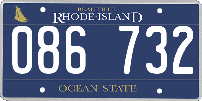 RI license plate 086732