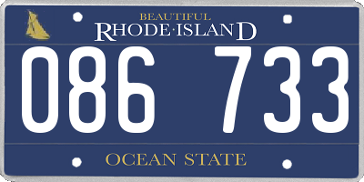 RI license plate 086733