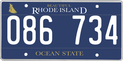 RI license plate 086734