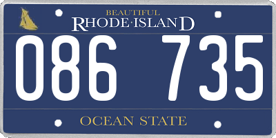 RI license plate 086735