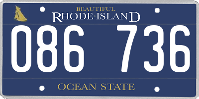 RI license plate 086736