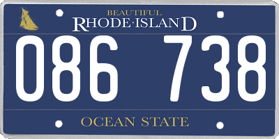 RI license plate 086738