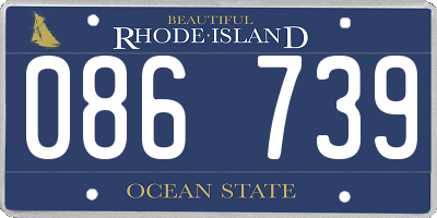 RI license plate 086739