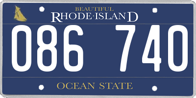 RI license plate 086740