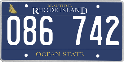 RI license plate 086742
