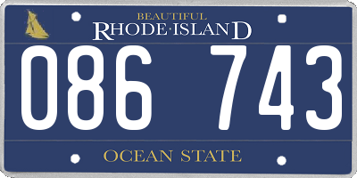 RI license plate 086743
