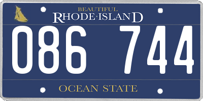 RI license plate 086744