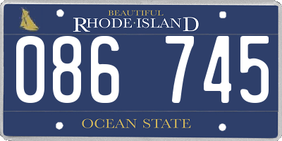 RI license plate 086745
